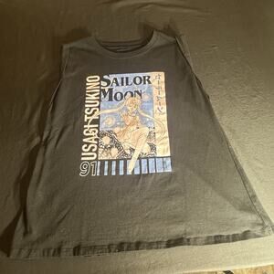 Sailor Moon Limited Edition Usagi Tsukino Black Sleeveless Tank Top Size XL